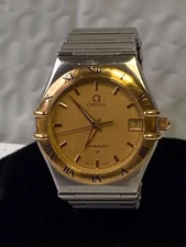 OMEGA CONSTELLATION DATE 1552/862 18K STAINLESS STEEL 33mm QUARTZ WATCH.