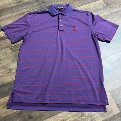Peter Millar Summer Comfort Sned's Tour Polo Golf Shirt Men's M Medium Purple