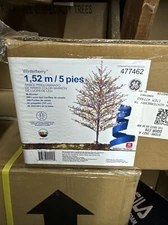 GE 5-ft Winterberry Pre-lit Brown  artificial   Christmas Tree New