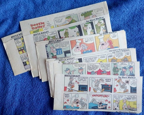 Beetle Bailey 1981 1982 Sunday comic strips 45 strips - Mort Walker - Picture 1 of 2
