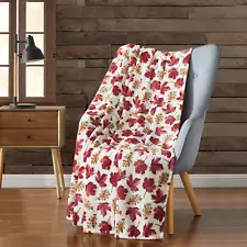 Kate Aurora Living Rustic Autumn Leaves Ultra Soft & Plush Throw Blanket Cover