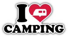 I Love Camping Car Bumper Sticker Decal - ''SIZES"