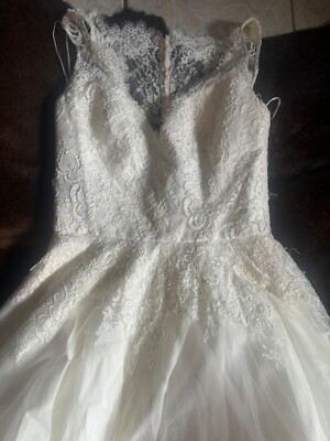 Augusta Jones D37CPZMS Wedding Dress 10 Cream Lace Sexy Romantic NWT $2,750  | eBay