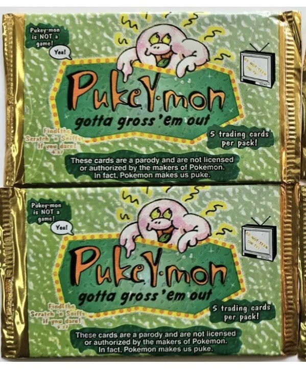Pukeymon Trading Card Pack Sealed New From Box 2000 Scratch