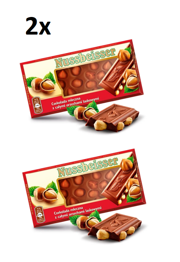 2x Nussbeisser Milk Chocolate with Whole Nuts Alpen Gold Set