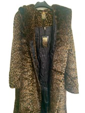 New Biba Brown/black Animal Leopard Faux Fur Coat Size 10 (s). Never Worn