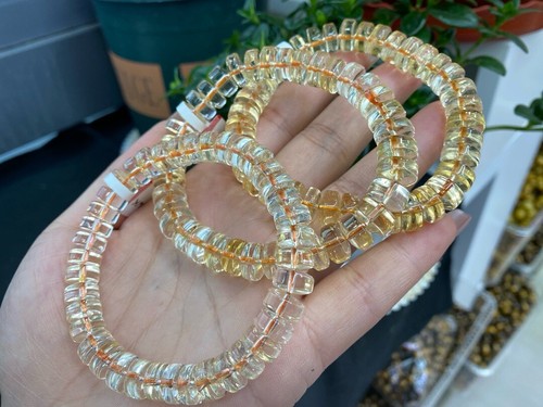 9mm 1Pcs Natural Yellow Citrine Quartz Crystal Beads Bracelet - Picture 3 of 7