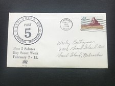 ICOLLECTZONE  US Boy Scout Cover  Lansing Mich Post 5 1962 Scout Week  (F400)