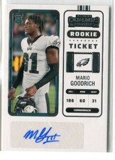 2022 Contenders Mario Goodrich Rookie Ticket AUTO AUTOGRAPH RC #295 EAGLES