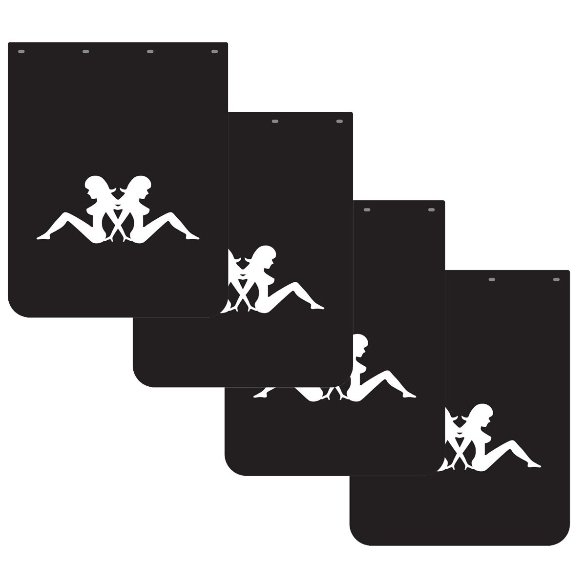 24x30 2-Pair Black PVC Polymer Mud Flaps for Semi Truck Tractor Trailer