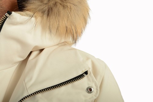 Mackage Men's "Dixon" Beige Fur-Trim Parka Bomber Jacket sz US 38/S IT 48 - Picture 5 of 7
