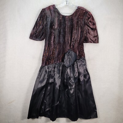 Vtg 80s Body Language Womens Dress Size M Black Brass Velvet Satin Prom A Line | eBay Vtg 80s Body Language Womens Dress Size M Black Brass Velvet Satin Prom A Line | eBay