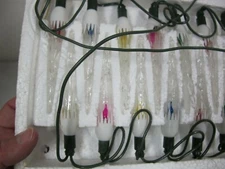 VINTAGE YULE 20 LIGHT MINI SET ICICLE REFLECTORS W BOX- PARTS REPAIR 