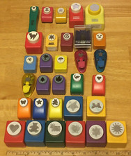 Lot of 31 Paper Punches for Scrapbooking  Crafting-Cat,Border,Star,Flower,Heart