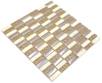 Naturstein Glasmosaik Beige GläNzend Wand KüChe Bad Dusche WB87-SM128