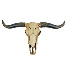 Western Faux Texas Longhorn Skull Steer Head Wall Decor Rustic Cabin 20 1/2 in
