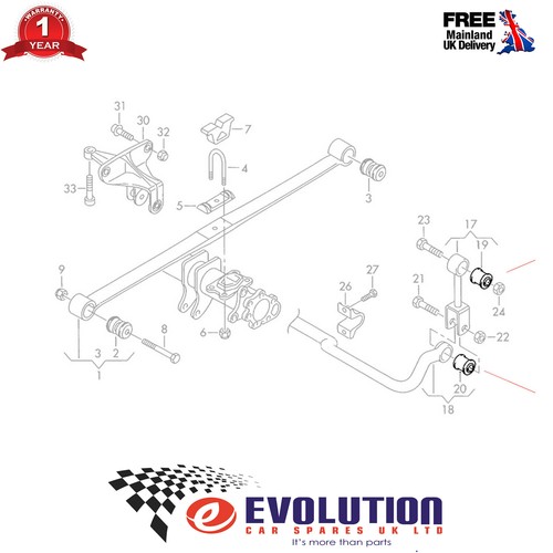 Shock Absorber Rubber Anti Roll Bar Bush Fits Mercedes Sprinter VW