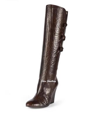 US$1100 Just Cavalli Roberto Cavalli Made in ITALY Animal Embossed Leather Boots