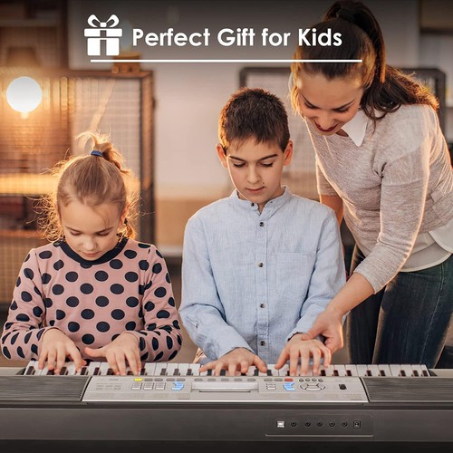 Teclado digital 61 teclas piano eléctrico piano digital aprendizaje piano 300 sonidos y ritmos - Imagen 7 de 8