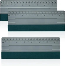 3pcs 7.6-inch Vinyl Wrap Squeegee with Felt Edge, Measuring Guidelines, Ide