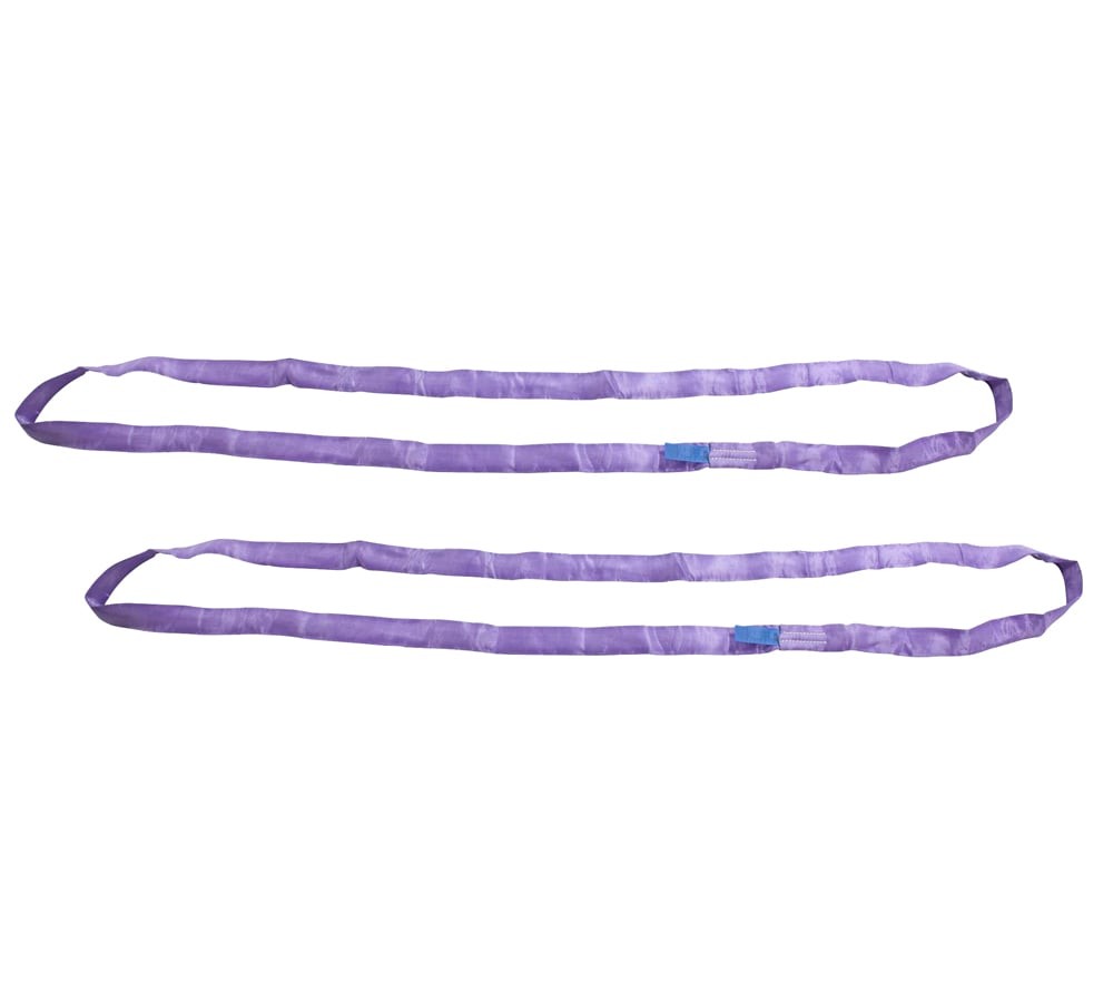(2 Pack) Endless Round Sling 4' Purple 2600# VLL Crane Rigging Hoist Wrecker ...