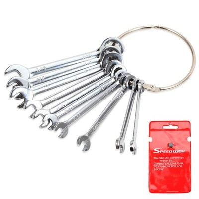 Mini SAE Ignition Wrench Set 10 Pcs 5/32''-7/16'' Standard Small Wrench Set Com...