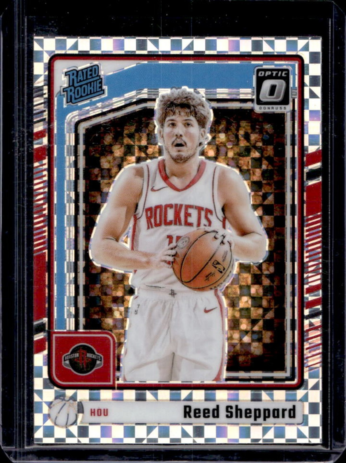 2024-25 Donruss Optic Reed Sheppard Rated Rookie Checkerboard RC #255 Rockets