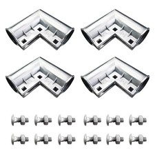 4 Packs Aluminum Chain Link Fence Gate Corner,90 Degree Angle Aluminum Gate C...
