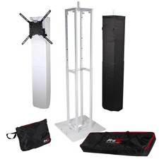 ProX Flex Totem TV White Adjustable Stage Totem Truss with TV Mount Scrims ...