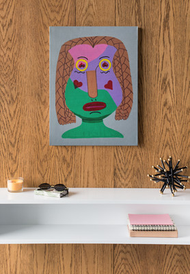 Original Lucelia Wildroot Tribe Painting - Ethnic Folk Art Character - Series 1