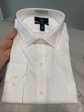 Buttoned Down Brand Mens 18 36 White Long Sleeve Tailored Dress Shirt