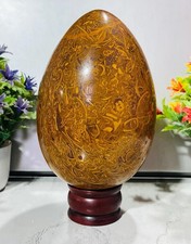 Huevo grande de cristal de jaspe mariyam 175 mm, huevo de piedra de escritura, curación de chakras raíz
