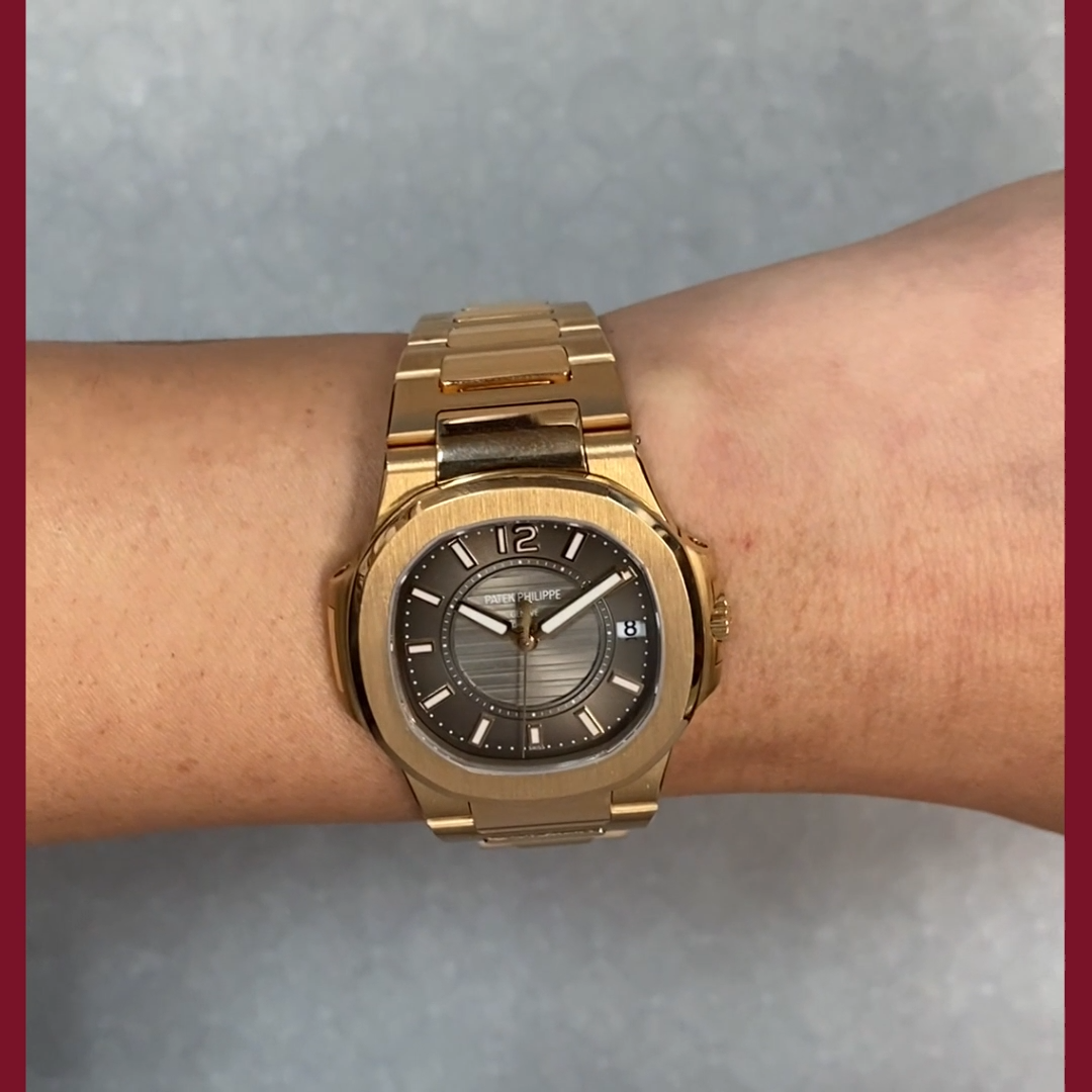 Patek Philippe Nautilus 18k Rose Gold Ladies 32mm Watch B/P '13