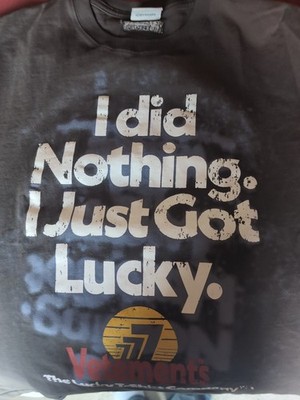 VETEMENTS LUCKY T-SHIRT. CHARCOAL GRAY MEDIUM  NEW AUTHENTIC LEGIT