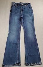Old Navy Jeans Womens 6 28x31 Flare Dark Blue High Rise Stretch Boho Grunge