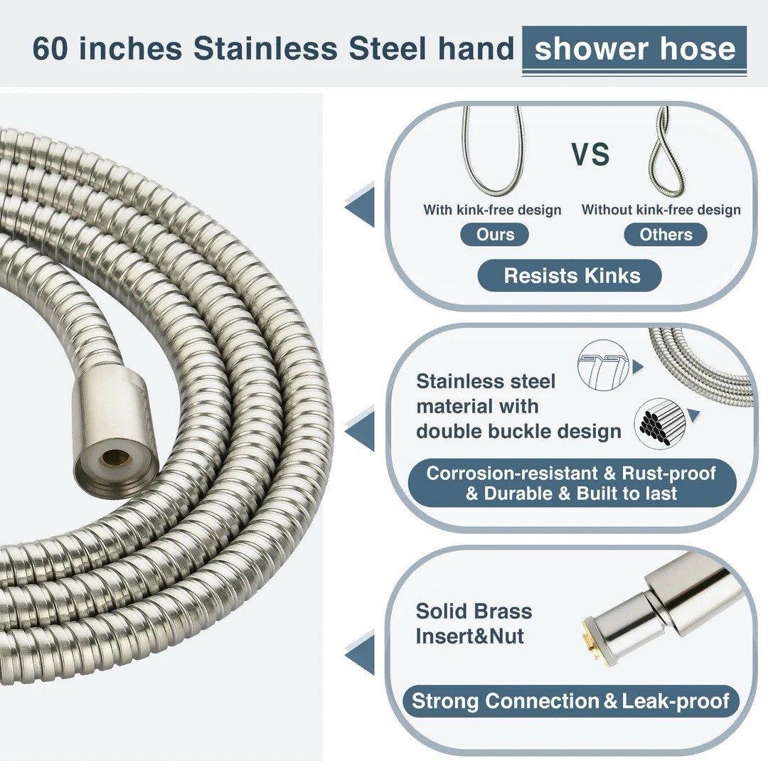 BRIGHT SHOWERS-Dual Shower Head-Rain Shower Head & Handheld Shower Head withHose
