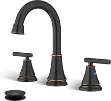Widespread Bathroom Faucet 3 Hole with Pop-Up Drain Oil Rubbed Bronze