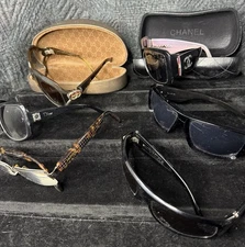 Auth Chanel Lanvin Y2K Dior Gucci As Is For Parts Repair Sunglasses Lot W/ Case