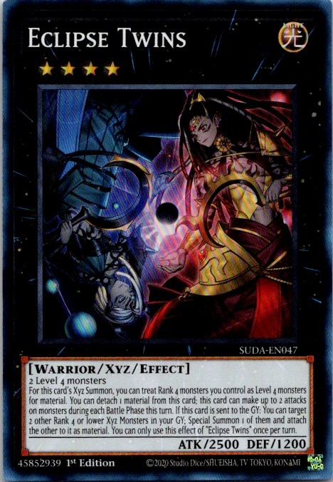 Eclipse Twins SUDA-EN047 Super Rare Supreme Darkness Yu-Gi-Oh Near Mint