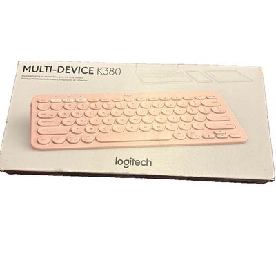 Logitech K380 Multi-Device Compact Bluetooth Keyboard, Pink, English QWERTY