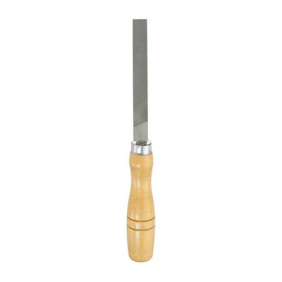 Flat Thin Cut File 4'' Double Cut Teeth High Carbon Steel with Wood Handle