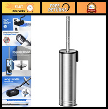 Heavy Duty Toilet Brush Set - 304 Stainless Steel, Curved Bristles, Wall-Mounted