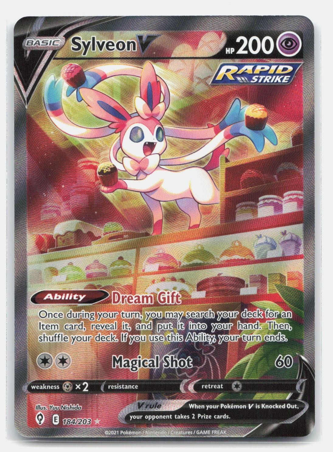 Sylveon V 184/203 Ultra Rare Evolving Skies Pokemon Holo Near Mint