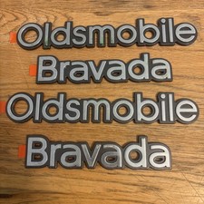 1980s-1990s Oldsmobile Bravada Silver Chrome Emblems Nos 4 Pcs