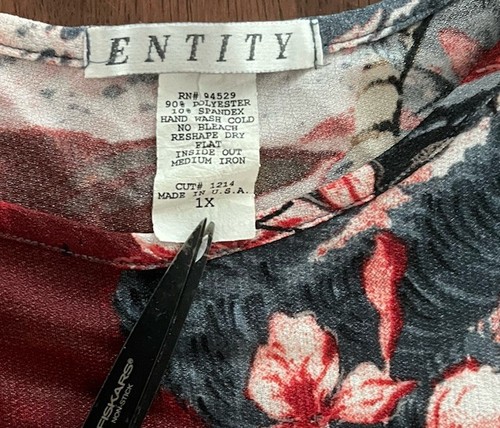 Vintage Entity Women Hawaiian Shirt 1X Floral Palm Trees Colorful USA - Picture 6 of 6