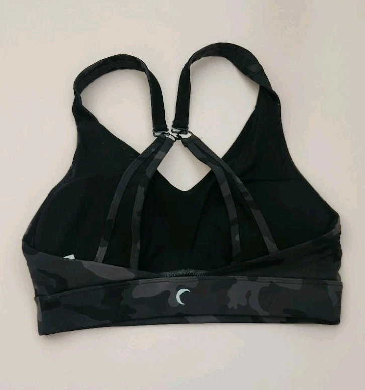 ¡Sujetador Zyia Active Sports Bosque estampado camuflaje malla ajustable espalda deportiva! S Foto 3 de 4