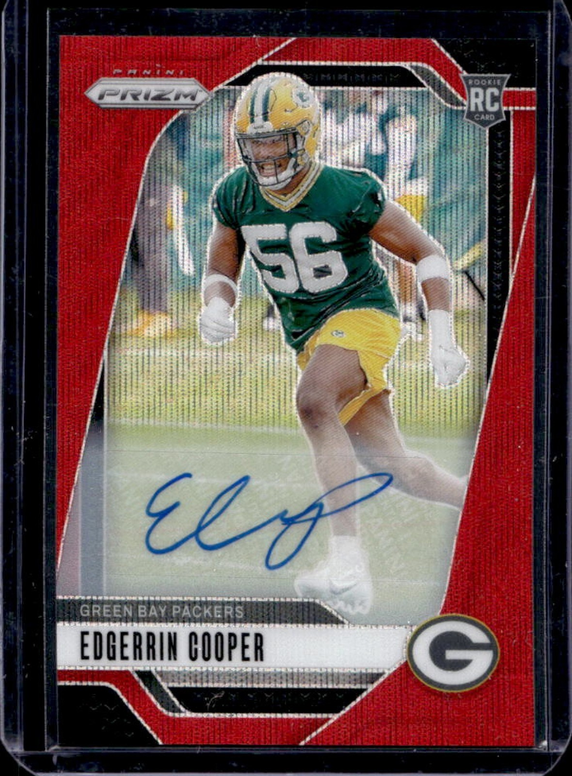 2024 Prizm Edgerrin Cooper Auto RC Red Wave Rookie #121/149 Packers