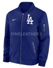 Men's LA Los Angeles Dodgers Bomber Varsity Style Fleece Jacket - ALL SIZES
