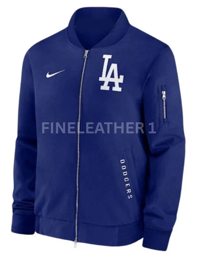 Men's LA Los Angeles Dodgers Bomber Varsity Style Fleece Jacket - ALL SIZES - product listing photo