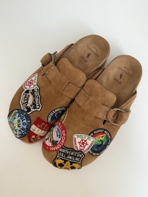 Polo Ralph Lauren Turbach Logo Patch Leather Suede Clog Size 12 Polo Ralph Lauren Turbach Logo Patch Leather Suede Clog Size 12